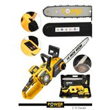 POWER BLACK 21v Şarjlı 40cmpala Otomatik Yağlamalı Dal Budama Makinesi Testeresi Kesim Motoru Sarı
