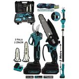 Power Black 3 Lü Set Dal Budama Makası Ve Testere 2 Metre Teleskobık Sap 32 Mm Agız 2 Batarya 1 Şarj Cihazlı 18 V 1,5 Ah