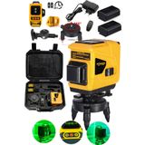 Power Black 360° 12 Köşe Otomatik Hizalamalı Lazer Metre Hizalama Yeşil Çizgili Lazer Hizalama Su Terazili