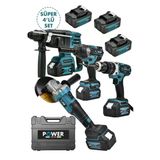 POWER BLACK 4 LÜ SET PROFESYONEL ŞARJLI MATKAP HİLTİ TAŞLAMA BÜYÜK SOMUN SIKMA ULTRA GÜÇLENDRİLMİŞ