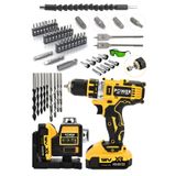 POWER BLACK 58 Vf 5 Ah Otomatik Hizalamalı Lazer Metre Yeşil Çizgili Lazer Hizalama & Şarjlı Matkap Vidalama