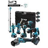 Power Black 7 Li Set Tam Uyumlu Ultra Güçlü Makas Testere Kırıcı Delici Matkap Bijon Sökme Hilti 2.28