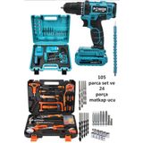 POWER BLACK GERMANY 129 PARÇA 2 TAKIM ÇANTALI MATKAP TAKIM ÇANTASI