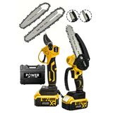 POWER BLACK Germany 2 Li Set 18 Vf 3 Ah Çift Akülü Çelik Şanzıman Şarjlı Dal Budama & Testeresi Power