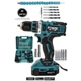 POWER BLACK POWERBLACK 12v Çift Akülü Vidalama Çelik Mandren Şarjlı Matkap
