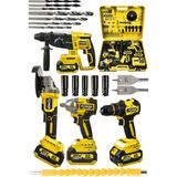 Power Black Pro 21 V Akülü Matkap & Taşlama & Kırıcı Delici Hilti & Somun Sıkma Sökme 4'Lü Set