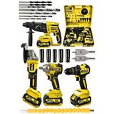 POWER BLACK Pro 21 V Akülü Matkap ve Taşlama ve Kırıcı Delici Hilti ve Somun Sıkma Sökme 4'lü Set
