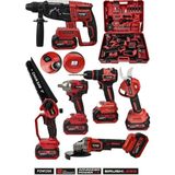Power Black Pro 21 V Darbeli Kömürsüz 6'lı Set K.d. Hilti-Taşlama-S.s. Sökme-Testere-Makas-Akülü Vidalama