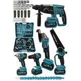 Power Black Pro 21V Akülü 5'Li Set Kırıcı Delici Hilti Taşlama Somun Sıkma Akülü Vidalama Budama Taşlama