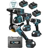Power Black Profesyonel 4'lü Set 2-26 Şarjlı Hilti-Şarjlı TAŞLAMA-13MM Şarjlı Darbeli Matkap-