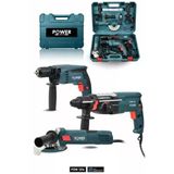 Power Black Profesyonel Elektrikli 3'lü Set Matkap,taşlama,kırıcı/delici Hilti