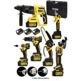 Power Black Profesyonl 6 Lı Set Şarjlı Hilti Şarjlı Taşlama Şarjlı Darbeli Matkap Dal Budama Makası ve Testeresi