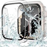 power es Tüm Apple Watch Serileri İle Uyumlu Tam Kaplayan Şeffaf Renk Full Kasa Ve Ekran Koruyucu Akıllı Saat Kılıfı. (49MM)