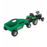 Power Pedallı Big Trolley Traktör Yeşil-Pls