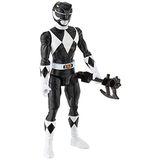 Power Rangers Klasik TV Şovundan Esinlenen Mighty Morphin Black Ranger 30 cm Aksiyon Figürü Oyuncak, Power Axe Aksesuarlı