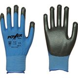 Power Tek Zebra Model 10 Çift Nitril Iş Eldiveni - Mavi - Siyah