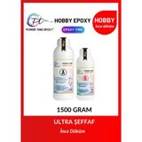 Power Time Epoxy 1500 gram Hobby Epoxy/ Ultra Şeffaf ve Parlak Epoksi Reçine Ince Döküm Hobi Epoksi