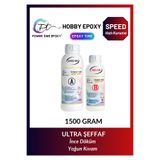 POWER TIME EPOXY 1500 gram Hobi Epoksi Speed/ Hızlı Kuruma/ Ultra Şeffaf Ve Parlak Epoksi Reçine Ince Döküm Yoğun