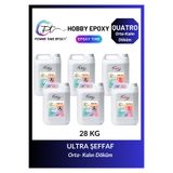 POWER TIME EPOXY 28 Kg Hobby Epoxy Quatro/ Kalın Döküm Ultra Şeffaf Ve Parlak Epoksi Reçine 4-6 Cm Kalınlıkta Döküm