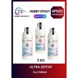 Power Time Epoxy 3 kg Hobi Epoksi Speed/ Hızlı Kuruma/ Ultra Şeffaf ve Parlak Epoksi Reçine Ince Döküm Yoğun Kıvam