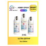 POWER TIME EPOXY 3 KG Hobi Epoxy Smart/Ultra Şeffaf Ve Parlak Epoksi Reçine Ince Döküm