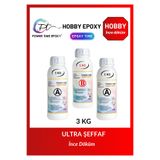 POWER TIME EPOXY 3 Kg Hobi Epoxy/ Ultra Şeffaf Ve Parlak Epoksi Reçine Ince Döküm