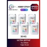 Power Tıme Epoxy 30 Kg Hobi Epoksi Speed/ Hızlı Kuruma/ Ultra Şeffaf Ve Parlak Epoksi Reçine Ince Döküm Yoğun Kıvam