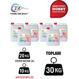 Power Time Epoxy 30 kg Power Time Epoxy Hobby Epoxy/ Ultra Şeffaf ve Parlak Epoksi Reçine Ince Döküm Hobi Epoksi
