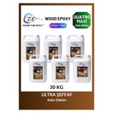 POWER TIME EPOXY 30 Kg Wood Epoxy Quatro Maxi/ Kalın Döküm Ultra Şeffaf Epoksi Reçine Sehpa, Masa Için (YENİ)