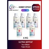 Power Time Epoxy 6 kg Hobi Epoksi Speed/ Hızlı Kuruma/ Ultra Şeffaf ve Parlak Epoksi Reçine Ince Döküm Yoğun Kıvam