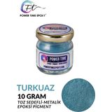 Power Time Epoxy Epoksi İçin 10 gr Turkuaz Sedefli Metalik Toz Pigment Boya
