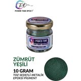 Power Time Epoxy Epoksi İçin 10 gr Zümrüt Yeşili Sedefli Metalik Toz Pigment Boya