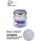 Power Time Epoxy İnci Mavi Sedefli-Metalik Toz Pigment Boya 10 gr Epoksi İçin Özel Formül