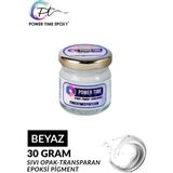 Power Time Epoxy Opak & Transparan Sıvı Pigment Boya Epoksi Için 30 gr - Beyaz