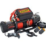 Power Winch 13500 Lb Elektrikli Vinç Sentetik Halatlı Kırmızı Renk Off-Road 12V