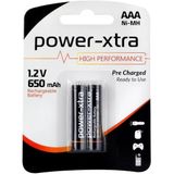 Power-Xtra 1.2V 650 mAh AAA ince Şarjlı Ni-Mh Pil - 2li Blister