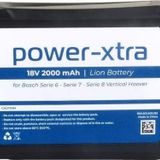 Power-Xtra - Bosch - Serie 6 - Serie 7 - Serie 8 Dikey Süpürge Bataryası - 18V 2000mAh Li-ion Batarya
