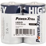 Power-xtra LR20/D 2'li Shrink Size Alkaline Pil
