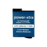 Power-Xtra - OSMO360 - Action 3/4/5/6 Pro - 3.87V 2000 Mah Li-Ion Aksiyon Kamera Bataryası - 1 Adet