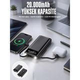 Powerbank 20.000 Mah Dijital Göstergeli Lcd Ekran Uzun Pil Ömrü Yeni Nesil - Lisinya