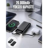Powerbank 20.000 Mah Dijital Göstergeli LCD Ekran Uzun Pil Ömrü Yeni Nesil Midastech - Çok Renkli