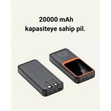 Powerbank 20000 Mah | 22.5W Hızlı Şarj, Dahili Kablolu, Lcd Ekranlı Şarj Cihazı Mir84977184