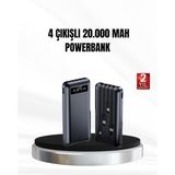 Powerbank 20000 mAh LED Fenerli ve Çoklu Güvenlik Korumasına Sahip