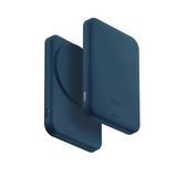Powerbank 5000 Mah Lexa Vegan Deri Slim 20W Hızlı Şarj Pocketslim™ Magsafe Özellikli Şık Tasarım Mavi