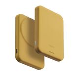 Powerbank 5000 Mah Lexa Vegan Deri Slim 20W Hızlı Şarj Pocketslim™ Magsafe Özellikli Şık Tasarım Sarı