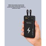 Powerbank Dahili Ekranlı 10000 Mah Çift Kablolu - Lisinya - 001-Renkli