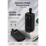 Powerbank Dijital Göstergeli 2 Çıkışlı 30.000 Mah Taşınabilir Hızlı Şarj Aleti Trm1035 Siyah