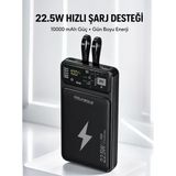Powerbank Hızlı Şarj 10000 Mah Dahili Kablo Yeni Nesil