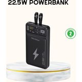 Powerbank Hızlı Şarj 10000 Mah Dahili Kablo