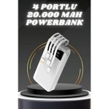 Powerbank Şarj Cihazı 4 Çıkışlı 20.000 Mah Powerbank Kompakt Yüksek Kapasiteli Hızlı Şarj - Çok Renkli